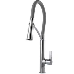Змішувач для кухні TOPAZ MODERNO TMD-8817-H23-GR з гофро-гусаком і лійкою душ - мініатюра 3