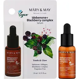 Сироватка для обличчя Mary & May Idebenone + Blackberry Complex Serum антиоксидантна з ідебеноном 10 мл (MMY019) - мініатюра 2