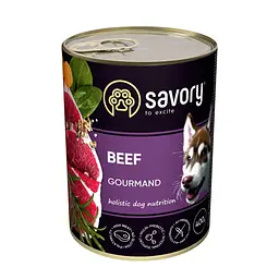 Вологий корм SAVORY повнораціонний для дорослих собак усіх порід з яловичиною, 400 г (арт.30433)