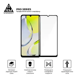 Захисне скло на ZTE Blade A76 4G з олеофобним покриттям, Pro, повне проклеювання, антистатичний і пиловідштовхуючий шар, 9H, самоклеючеся, 2.5D, на весь екран, антистатичний клей, ArmorStandart (ARM87520) - мініатюра 2