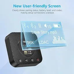 Bluetooth-ресивер 1Mii B06HD+ Hi-Res LDAC Bluetooth 5.3 з DAC та OLED-дисплеєм - мініатюра 4