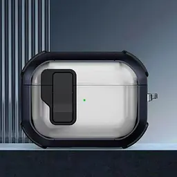 Футляр протиударний Locking Button для навушників Airpods Pro 3 Blue - мініатюра 2