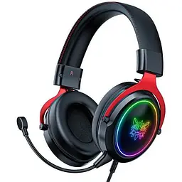 Дротові ігрові навушники Onikuma Gaming with LED X10, USB, 3.5mm, 2.1m, black-red