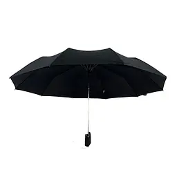 Чоловіча складана парасолька напівавтомат Calm Rain 100 см чорна - мініатюра 2