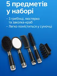 Набір пластмасових гребінців, 5 предметів, бузковий - мініатюра 2
