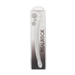 Двосторонній фалоімітатор RealRock Crystal Clear 17", 42 см (прозорий) - мініатюра 2