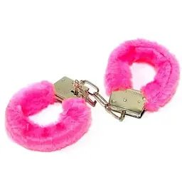 Ніжні BDSM-наручники Хутряні кордони з ключем One Size рожеві