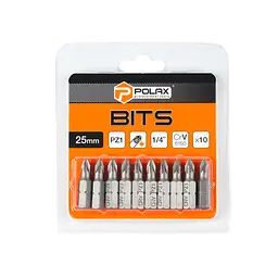 Біта сталева Polax 25 мм PZ1 1/4" ,10 шт (51-071) - мініатюра 2