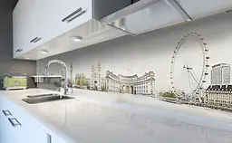 Кухонний фартух Ретро Лондон вінілова наклейка для кухні Біг-Бен Місто Сірий 60х200 см Happy Pocket Z181366 - мініатюра 6