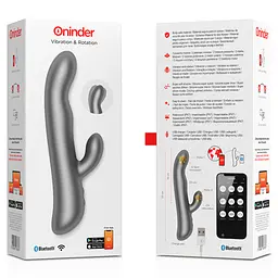 Смарт вібратор-кролик з рухливою голівкою VIBRATION ROTATION, колір: чорний Oninder (Іспанія) Oninder O937676 103051 - мініатюра 4