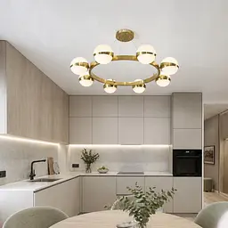 Люстра для кухні Diasha 8130-8Y BR золото 8xG9 до 22 м2 - мініатюра 2
