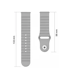 Ремінець BeWatch для Amazfit BIP/Bip Lite/Bip U/Pro/Mini/GTS/GTS 2 (E)/GTR 42мм силіконовий 20 мм Wave Сірий (1010707) - мініатюра 4