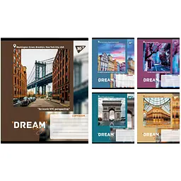 Зошит учнівський Yes Dream City А5 96 аркушів лінія 5 шт. (767708)
