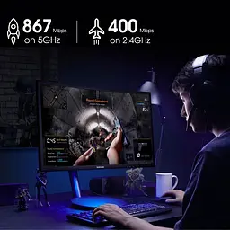 Бездротовий USB Wi-Fi адаптер EDUP EP-1689, 2.4 / 5 GHz USB 3.0 чорний (18641) - мініатюра 3