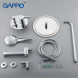 Душова система прихованого монтажу Gappo G7104, вилив - перемикач на лійку, 3-функції, хром - мініатюра 6