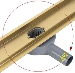 Трап для душу Rea Neox 90 Pro brushed gold 2в1 REA-G2704 - мініатюра 2