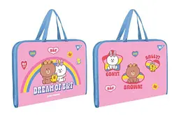 Папка-портфель YES Line Friends на блискавці з тканинними ручками для школи та офісу (492171/492239)