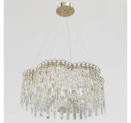 Золота підвісна кришталева LED люстра Artlight 8635/600GD діаметром 57 см з 3 режимами 81W. - мініатюра 2