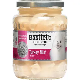 Влажный корм для собак Basttet'o Holistic кусочки филе индейки в желе 360 г