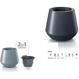 Горщик для рослин Prosperplast Heos 8/32 л світло-сірий (DBHET400-443U) - мініатюра 3