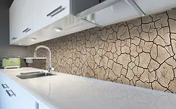 Кухонний фартух Happy Pocket Суха глина Тріщини 3Д вінілова для кухні 65х250 см Текстури Бежевий Z183369 - мініатюра 5