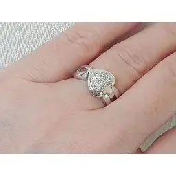 Золоте кільце з діамантами. 110220Б 17,5 - мініатюра 7