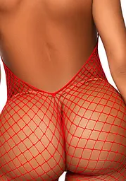 Бодістокінг Leg Avenue Racer neck bodystocking Red - мініатюра 4