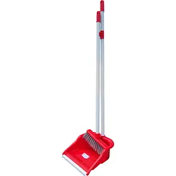 Совок для прибирання Zambak Plastik та щітка з довгими ручками червоний (ZP-165r) - мініатюра 2
