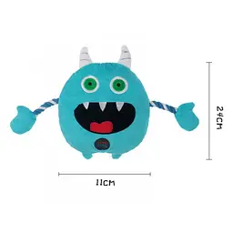 Іграшка для собак Monster Series Монстр з канатами та пискавкою, блакитний 24 см Charming Toy zoo0006168