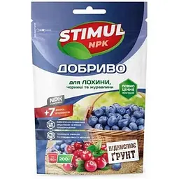 Сухе добриво STIMUL NPK кристалічне для лохини, чорниці та журавлини дой-пак 200г