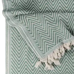 Плед бавовняний Cosas ZIGZAG 180х230 см оливка (Plaid_Zigzag_01Pistachio_180x230) - мініатюра 4