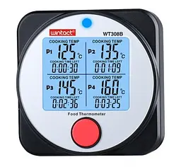 Термометр харчовий електронний 4-канальний Bluetooth -40-300 °C WINTACT WT308B - мініатюра 4