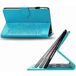 Шкіряний чохол Art Case з візитницею для Samsung Galaxy Tab S7+ Блакитний - мініатюра 6