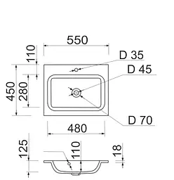 Раковина Adamant Frate 55 white 4824296204501, Білий - мініатюра 5