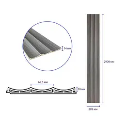 Рейка декоративна Sticker Wall WPC стінова 205х14х2900мм SW-00003020 - мініатюра 3