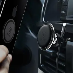 Автотримач магнітний Baseus Magnetic Air Vent OS with cable clip (C40141201113-00) Black - мініатюра 4