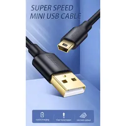 Дата кабель USB 2.0 AM to Mini 5P 1.0m US132 black Ugreen (10355) - мініатюра 2