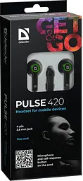 Навушники з мікрофоном Defender Pulse 420 Чорний/Зелений (63422) - мініатюра 3