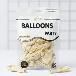 Надувні повітряні кулі HTOP 100 шт Party Balloons 30 см Товари для оформлення Дня народження Святкова атрибутика Бежевий - мініатюра 2