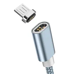 USB Cable Hoco U40A Magnetic Adsorption MicroUSB Grey 1.2m - мініатюра 2