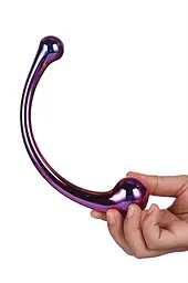Двосторонній фалоімітатор Glamour Glass Curved Wand 21 см мульті - мініатюра 4