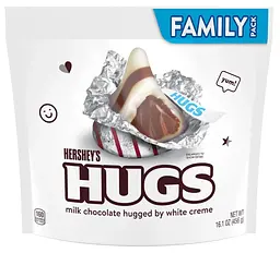 Шоколадні цукерки Hershey's Hugs Milk Chocolate and White Creme 456г