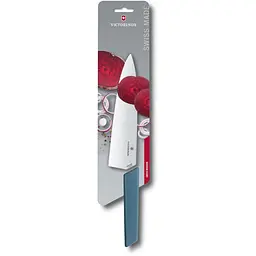 Кухонний ніж Victorinox Swiss Modern Carving лезо 20см широк. з син. ручкою (блістер) - мініатюра 5