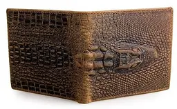 Гаманець чоловічий 14380 фактура шкіри під крокодила Vintage коричневий - мініатюра 5