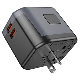 Мережевий зарядний пристрій BOROFONE BAC13 Leader 3-port PD20W(1C2A) universal conversion charger Black (6941991117169) - мініатюра 5