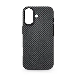 Карбоновый чехол для Apple iPhone 16, LikeCarbon2 MagCase, черный, тонкий защитный чехол-панель из поликарбоната с магнитами N52, MagSafe, противоударный, совместим с беспроводной зарядкой, приподнятые края для защиты камеры, ArmorStandart (ARM83810)