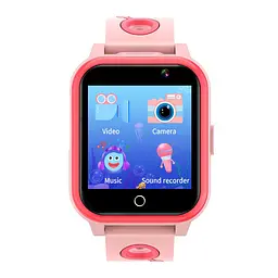 Розумний дитячий годинник Lemfo A9 з GPS, сім картою, 4G LTE, подвійною камерою, прослуховуванням, ліхтариком, відеозвʼязком, 8 ГБ пам'яті та кнопкою SOS Рожевий - мініатюра 2