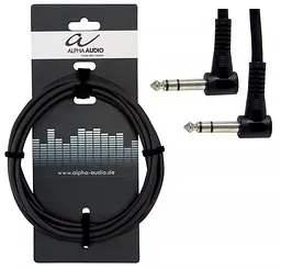 Інструментальний кабель кутовий Jack 6,3 - кутовий Jack 6,3 0.6м Alpha Audio Basic 190.375