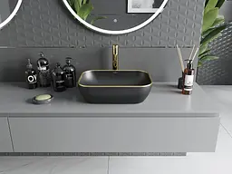 Умивальник Mexen Rita black matt gold Edge накладний MEX-21084575, Золотий - мініатюра 3