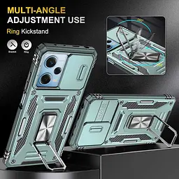 Ударостійкий чохол Camshield Army Ring для Xiaomi Redmi 12 / Poco M6 Pro 5G Зелений / Light Green - мініатюра 3